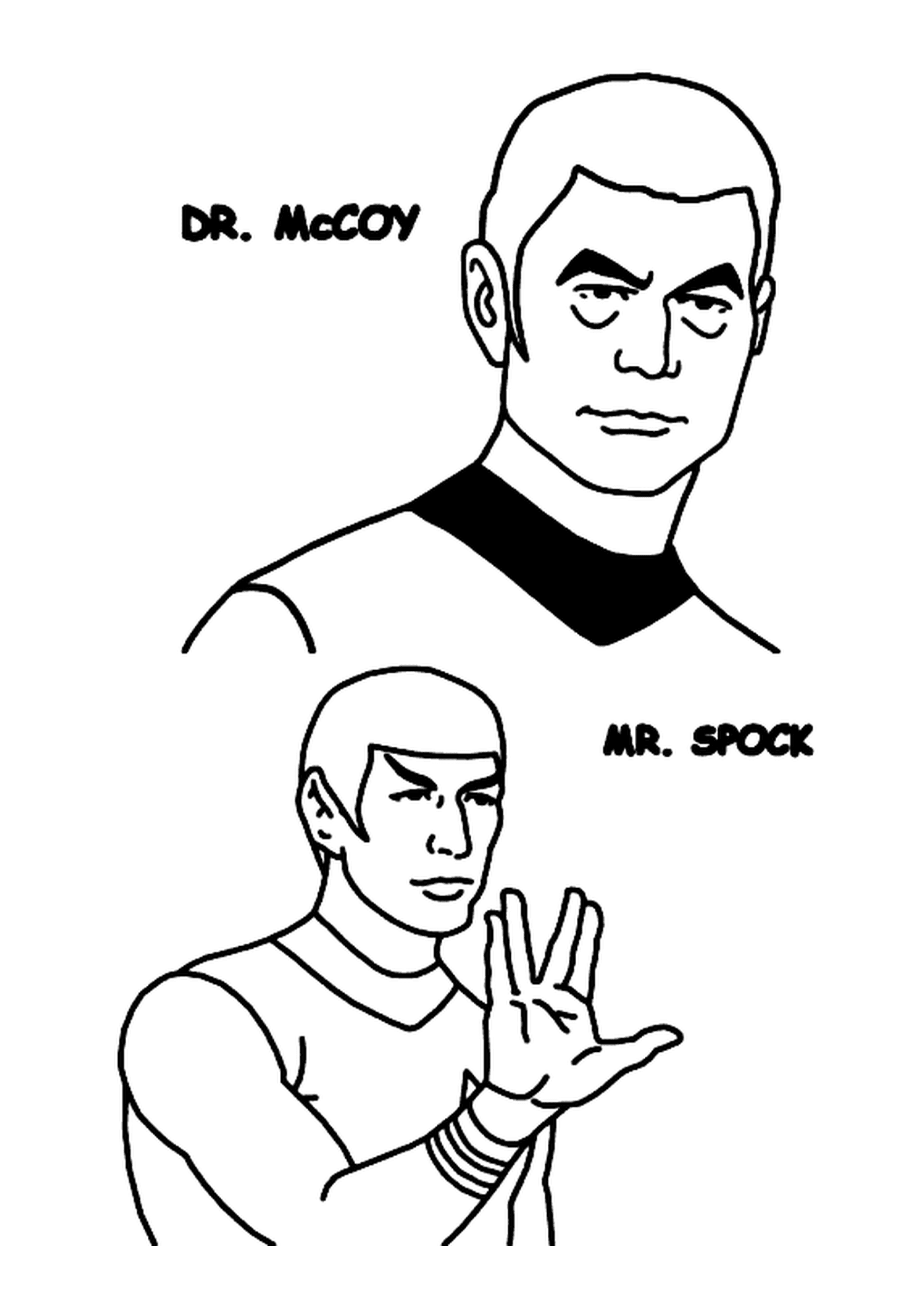 coloriage star trek Docteur McCoy et Monsieur Spock