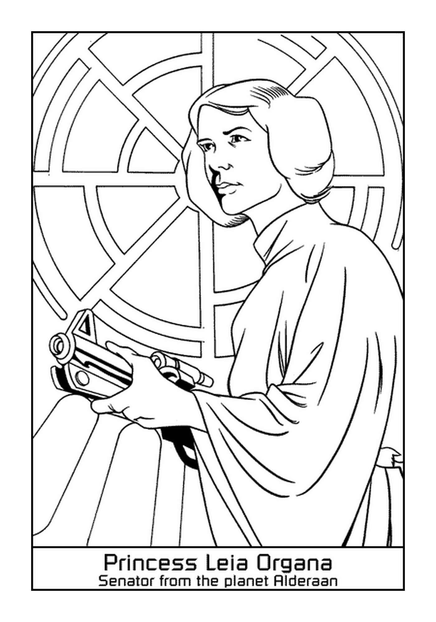 coloriage dessin starwars Princesse Leia Organa