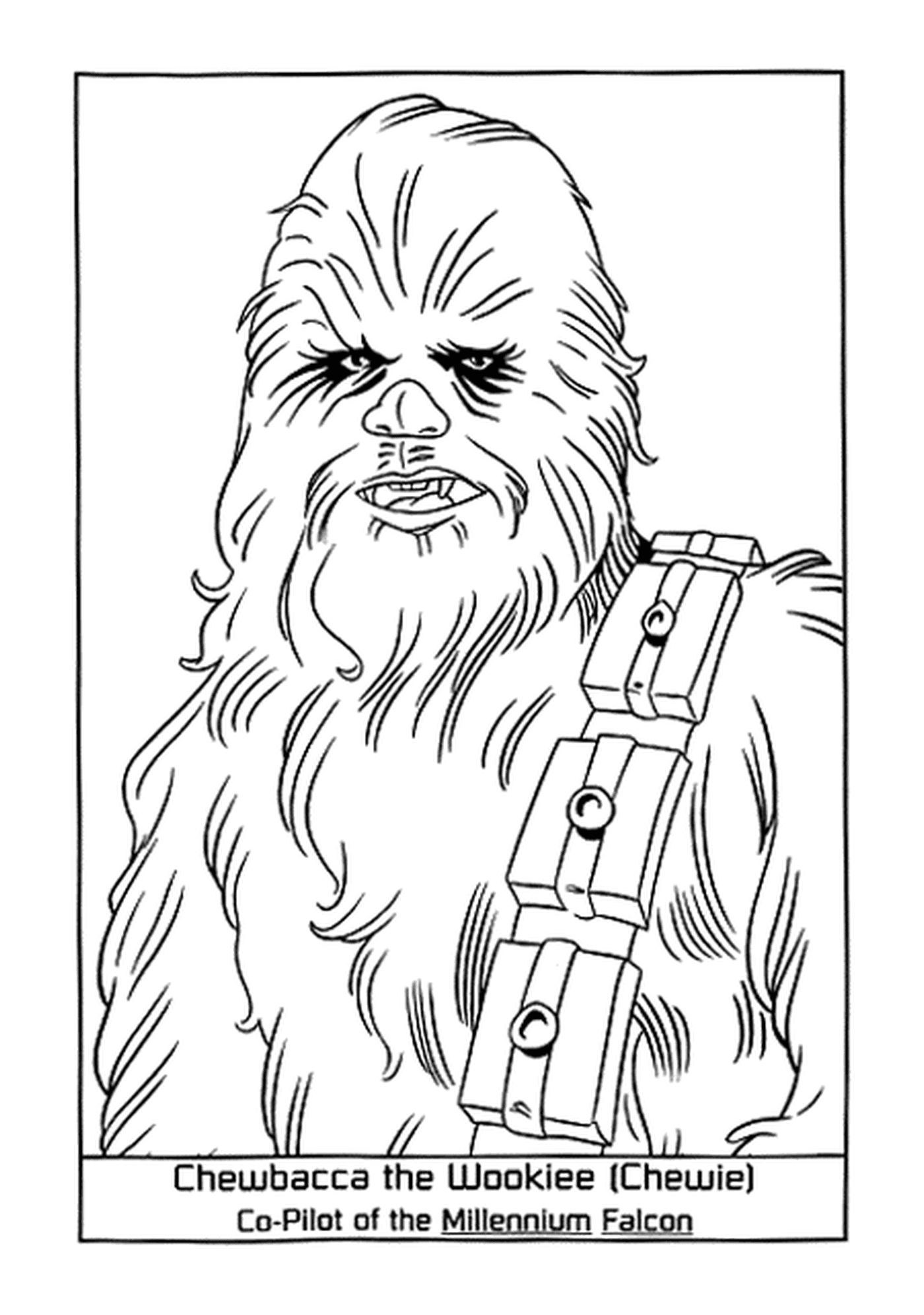 coloriage dessin starwars Chewbacca Wookiee Chewie