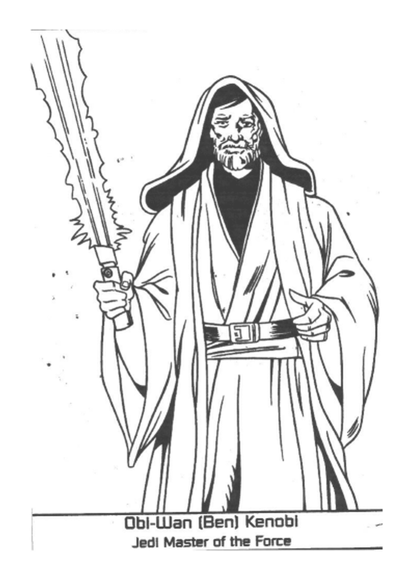 coloriage dessin starwars Obi Wan Ben Kenobi