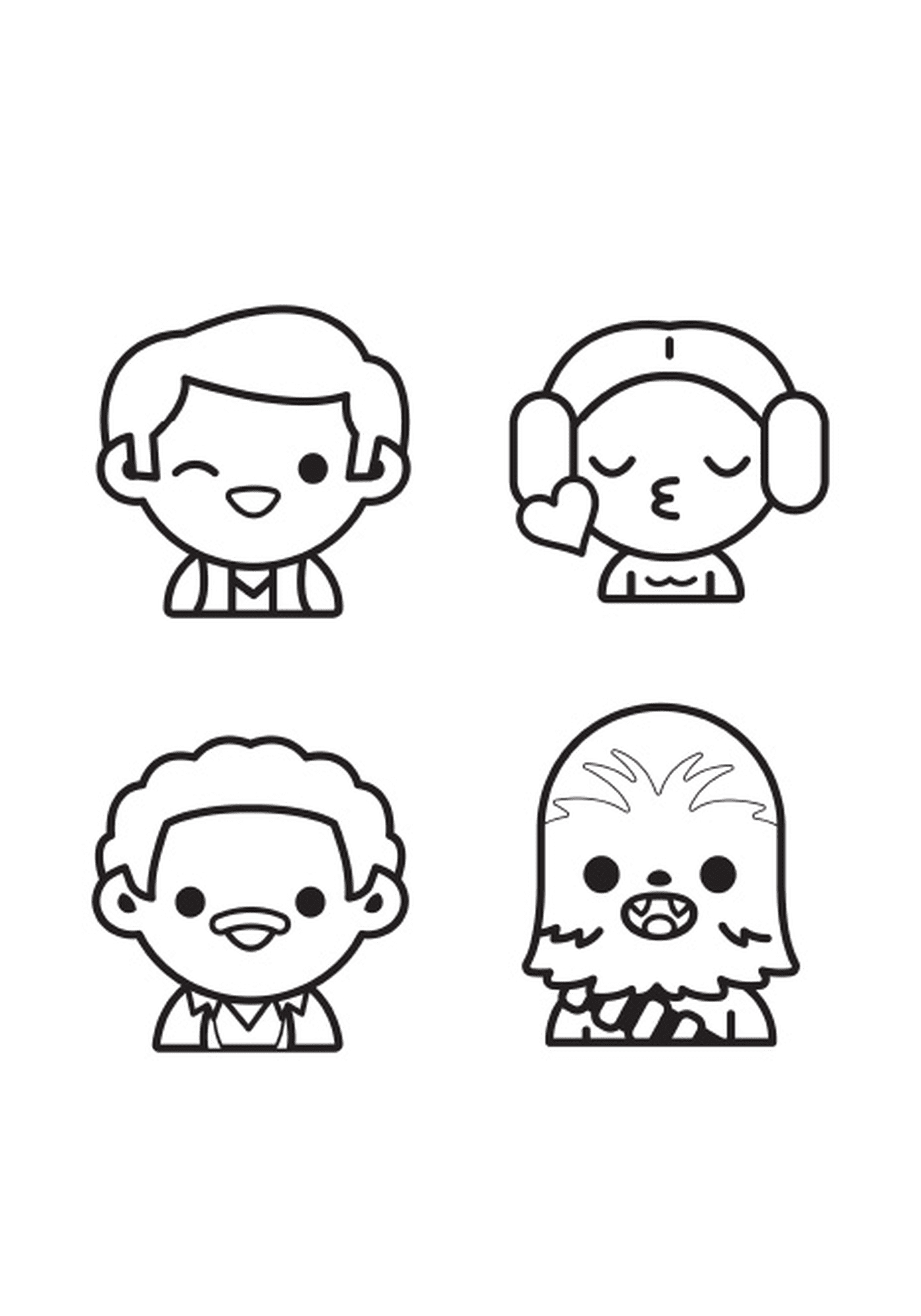 coloriage star wars personnages emoji