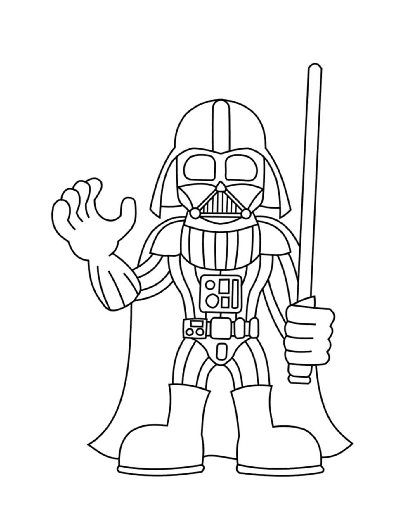 coloriage Darth Vader avec sabre