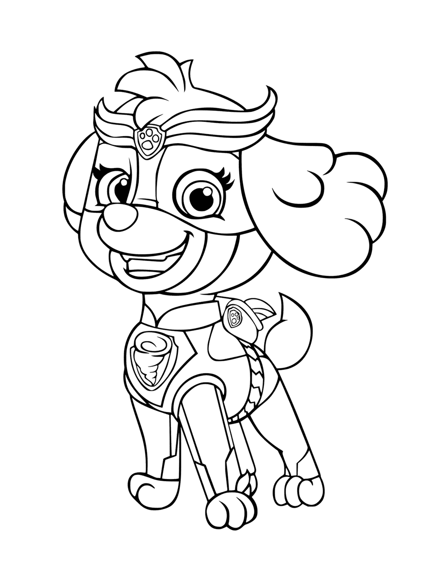 coloriage Stella Mighty Pups Skye