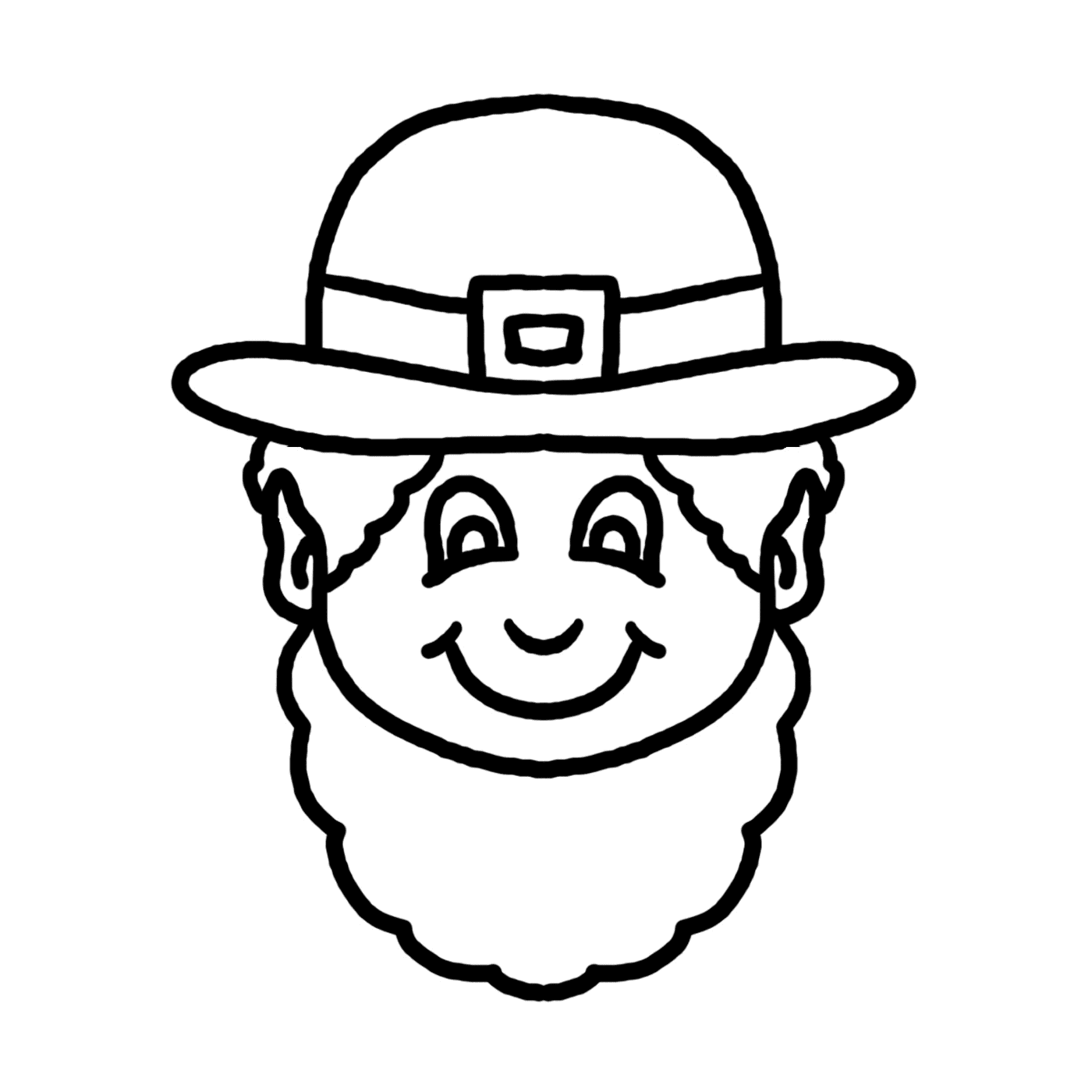 coloriage this black and white cartoon leprechaun face clipart illustration