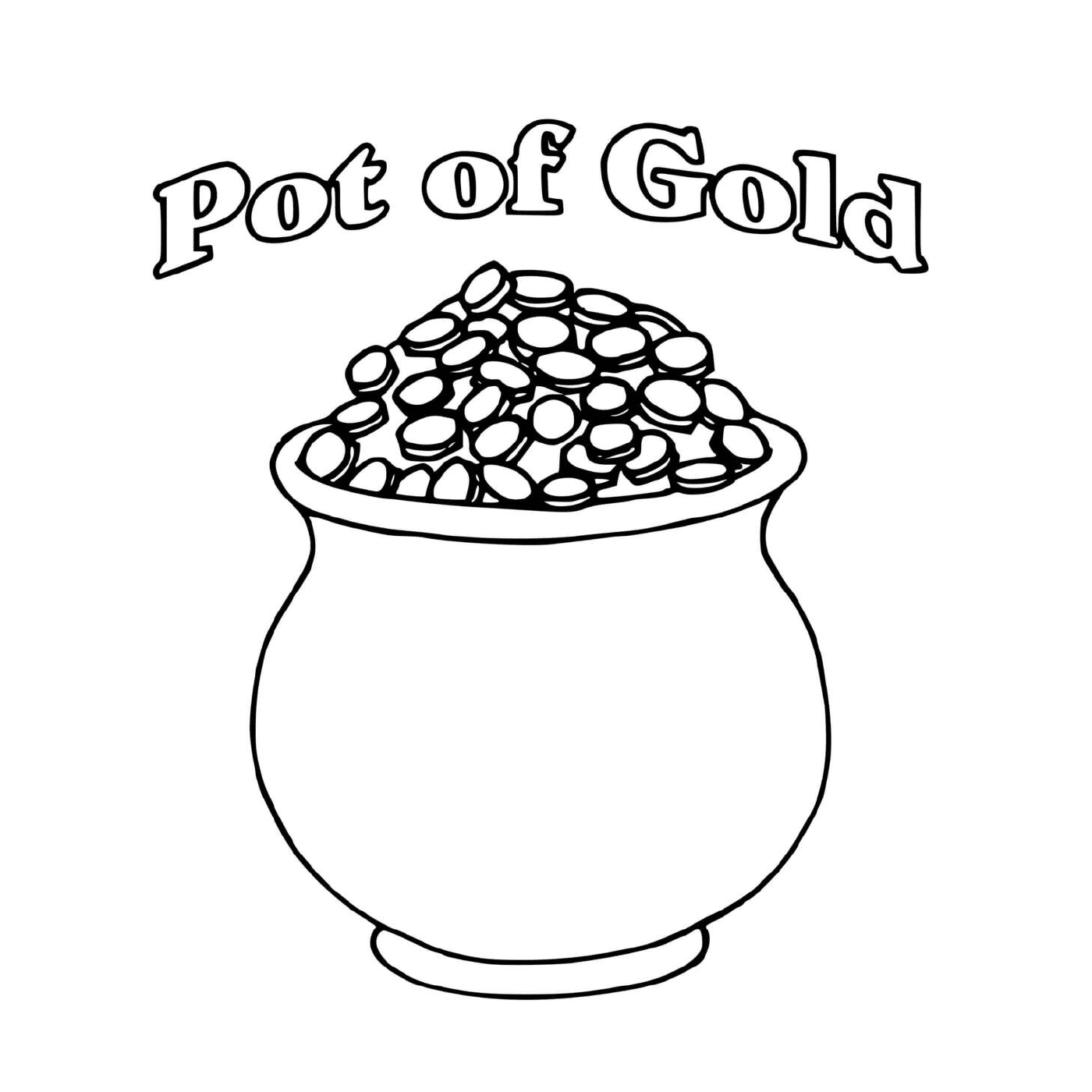 coloriage A Pot of Gold Full of Coins St Patricks