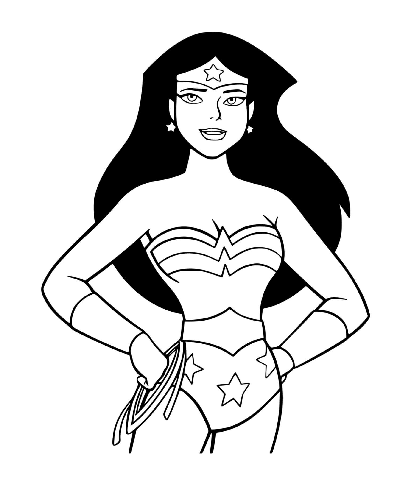 coloriage Super heroine wonder woman cartoon dessin anime enfant dc comics