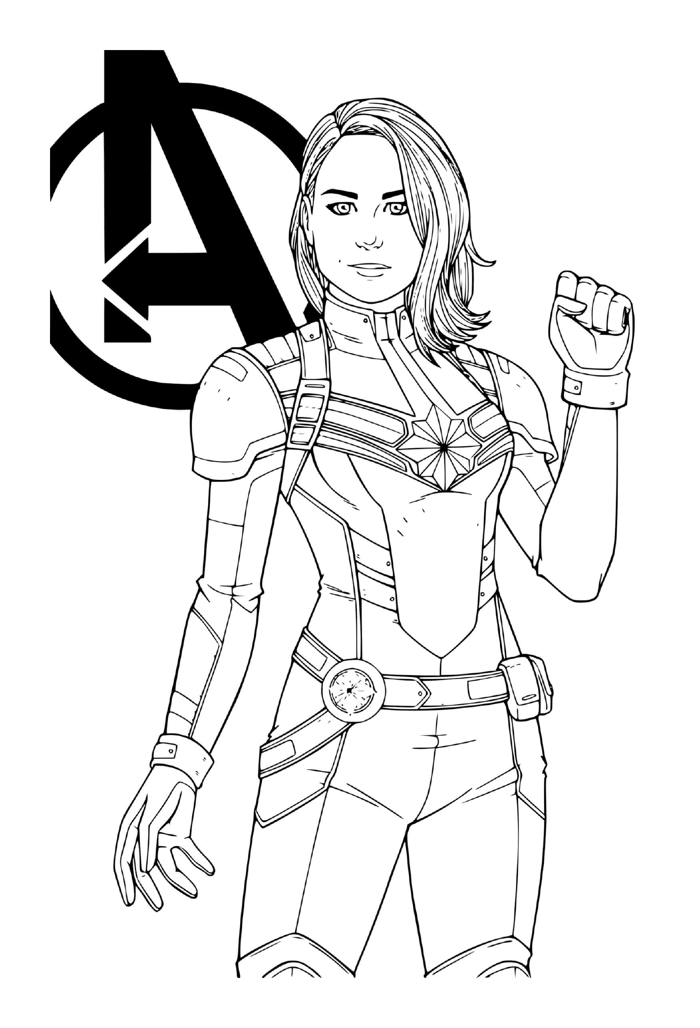 coloriage Super heroine captain marvel by jamiefayx
