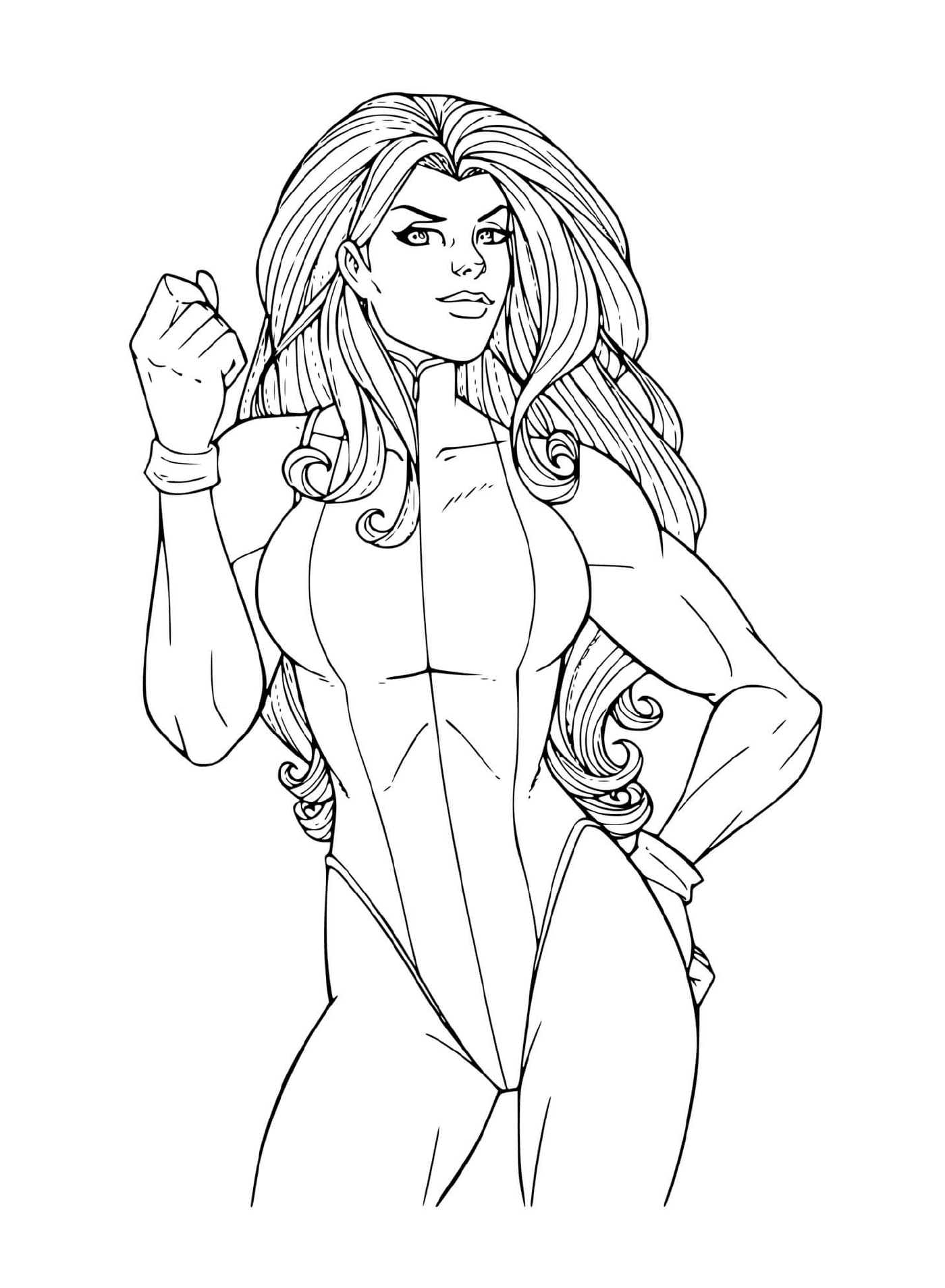 coloriage Super heroine she hulk from avengers