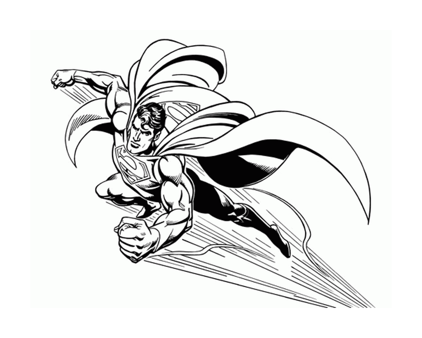 coloriage dessin de Superman qui vole