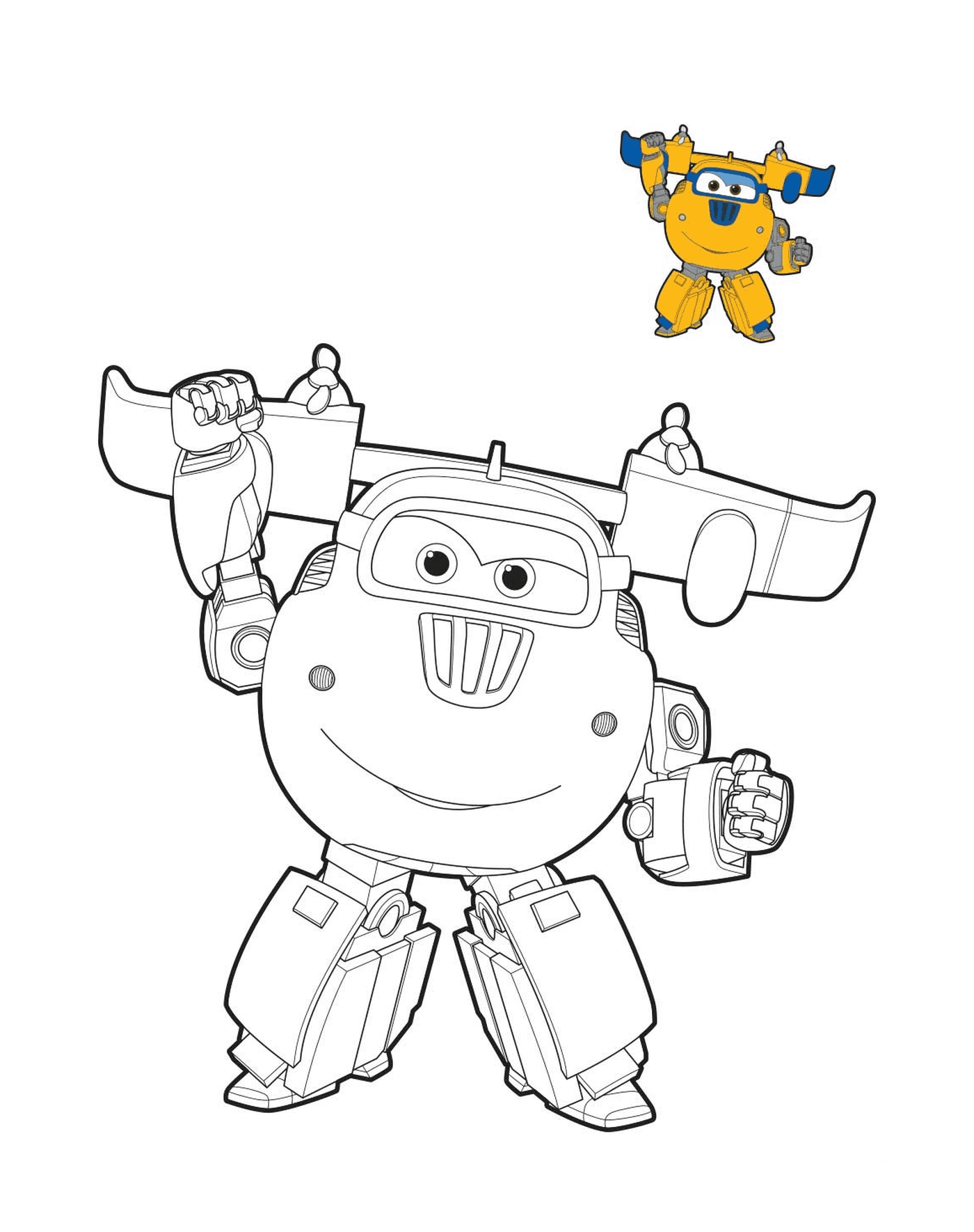 coloriage Super Wings Donnie mode robot