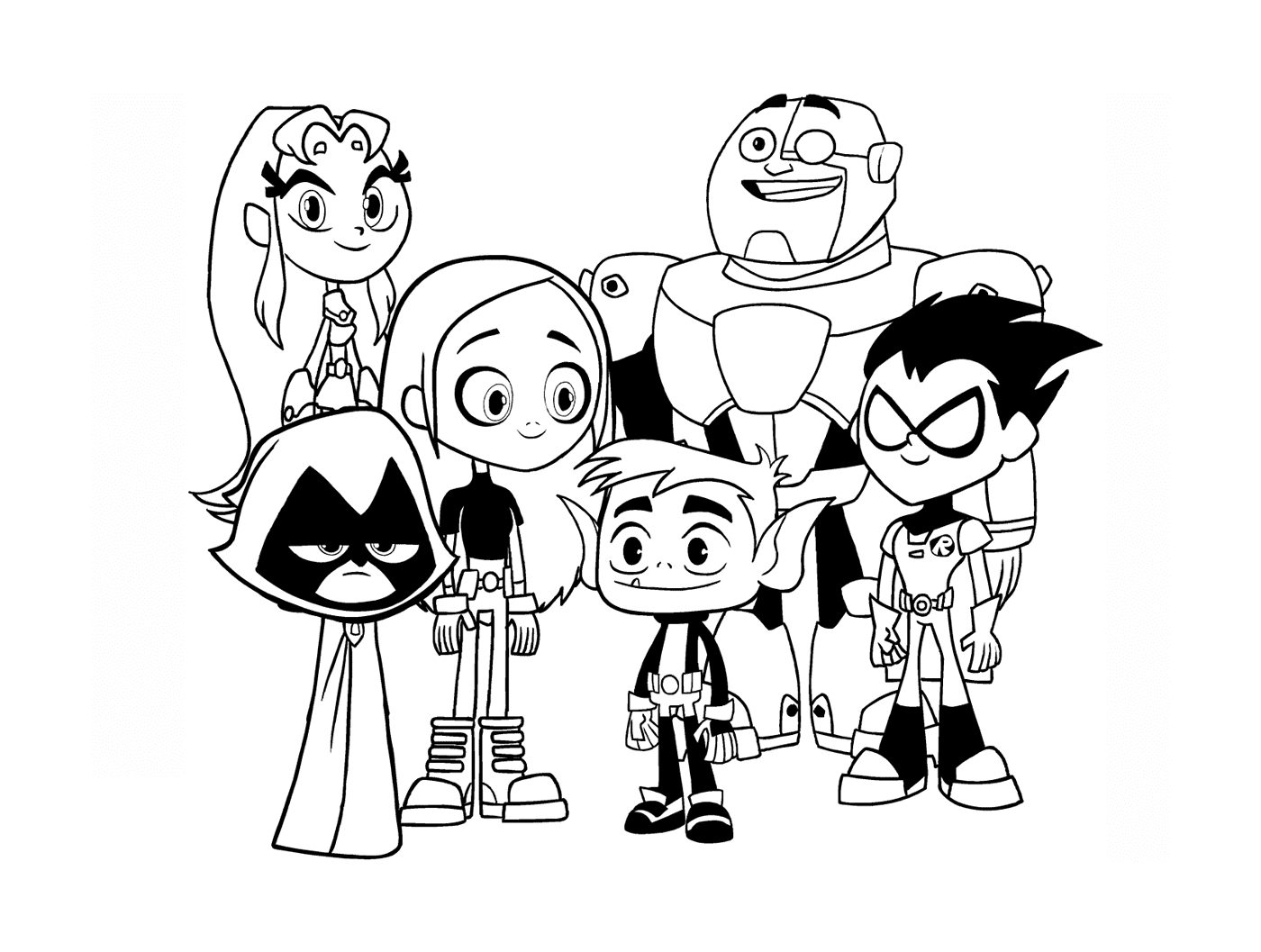 coloriage teen titans go personnages film