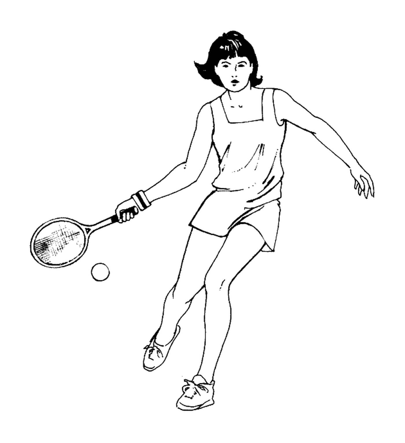 coloriage coloriage d une joueuse de tennis