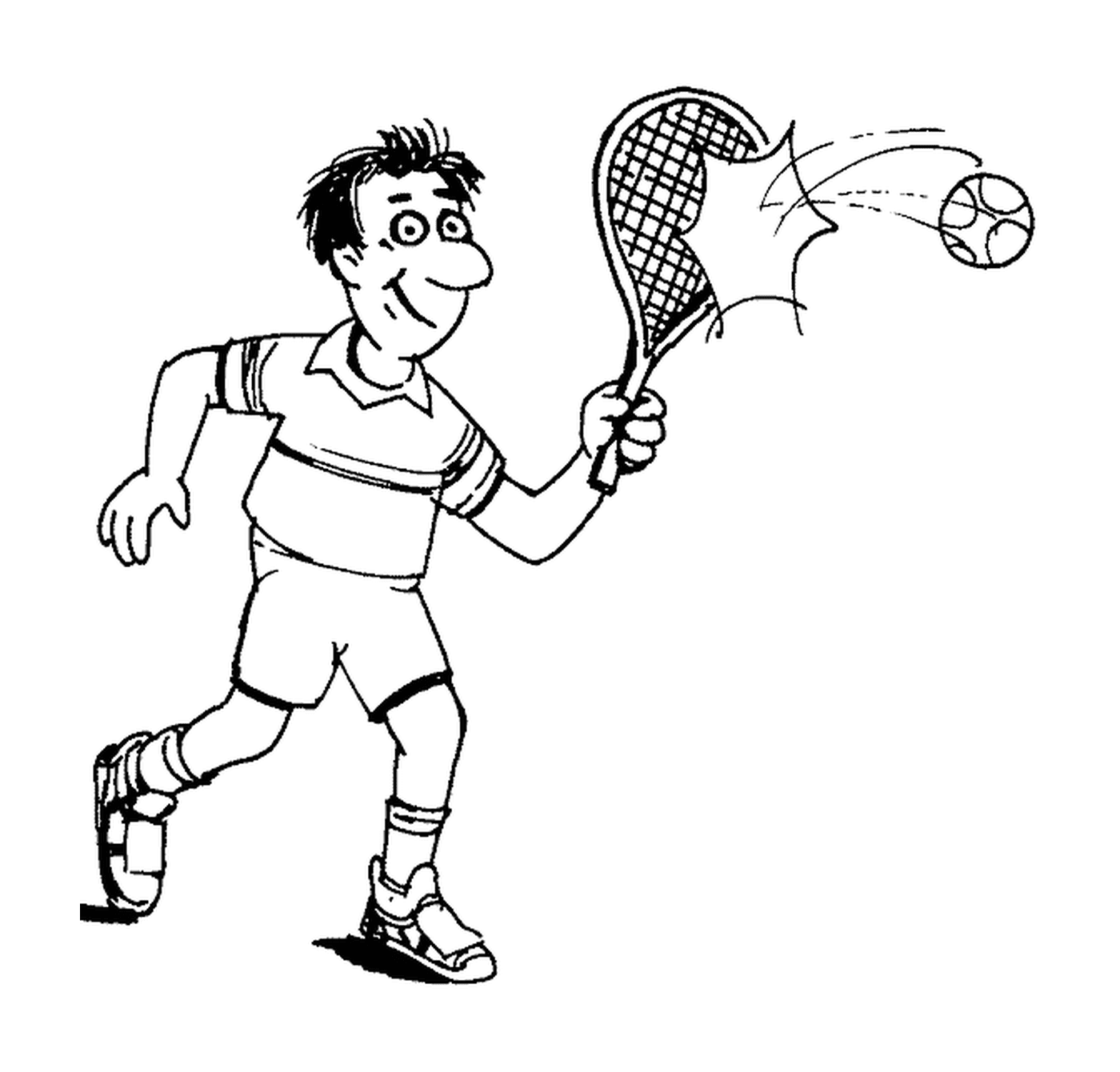 coloriage joueur de tennis