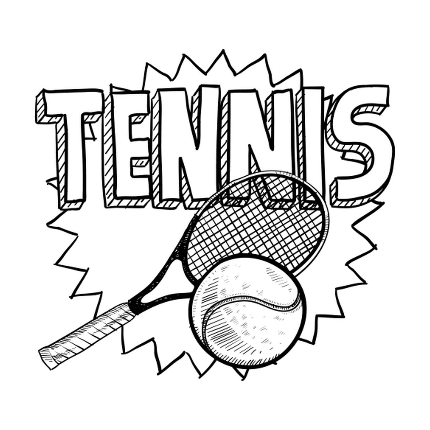 coloriage raquette de tennis
