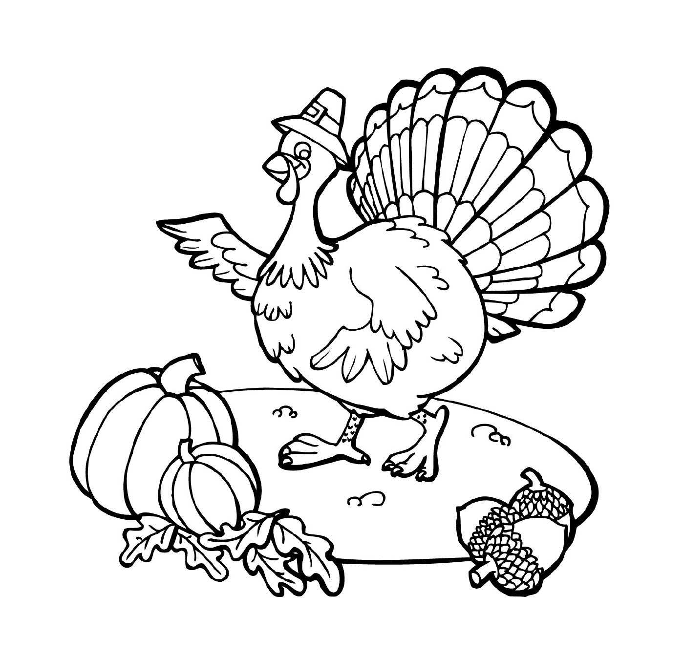 coloriage Kids Thanksgiving day 10 october 2017