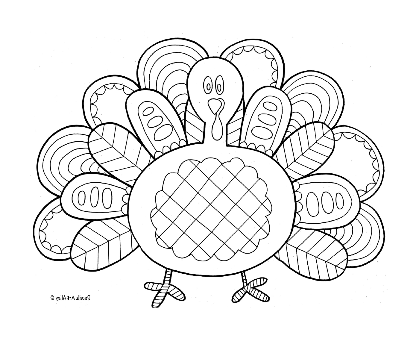 coloriage amazing dinde Thanksgiving adulte