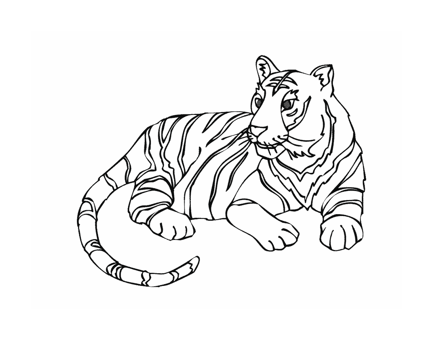 coloriage tigre dans la savane