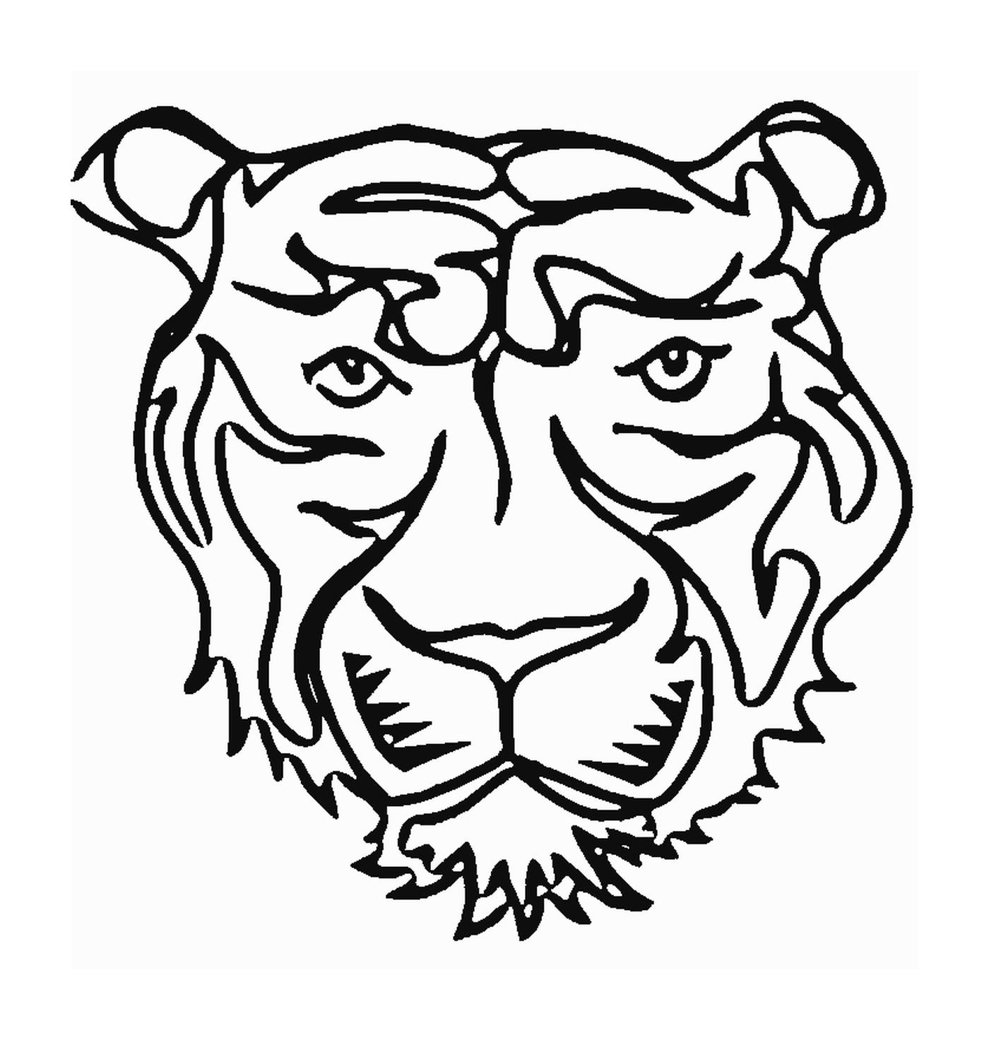 coloriage tete de tigre de face
