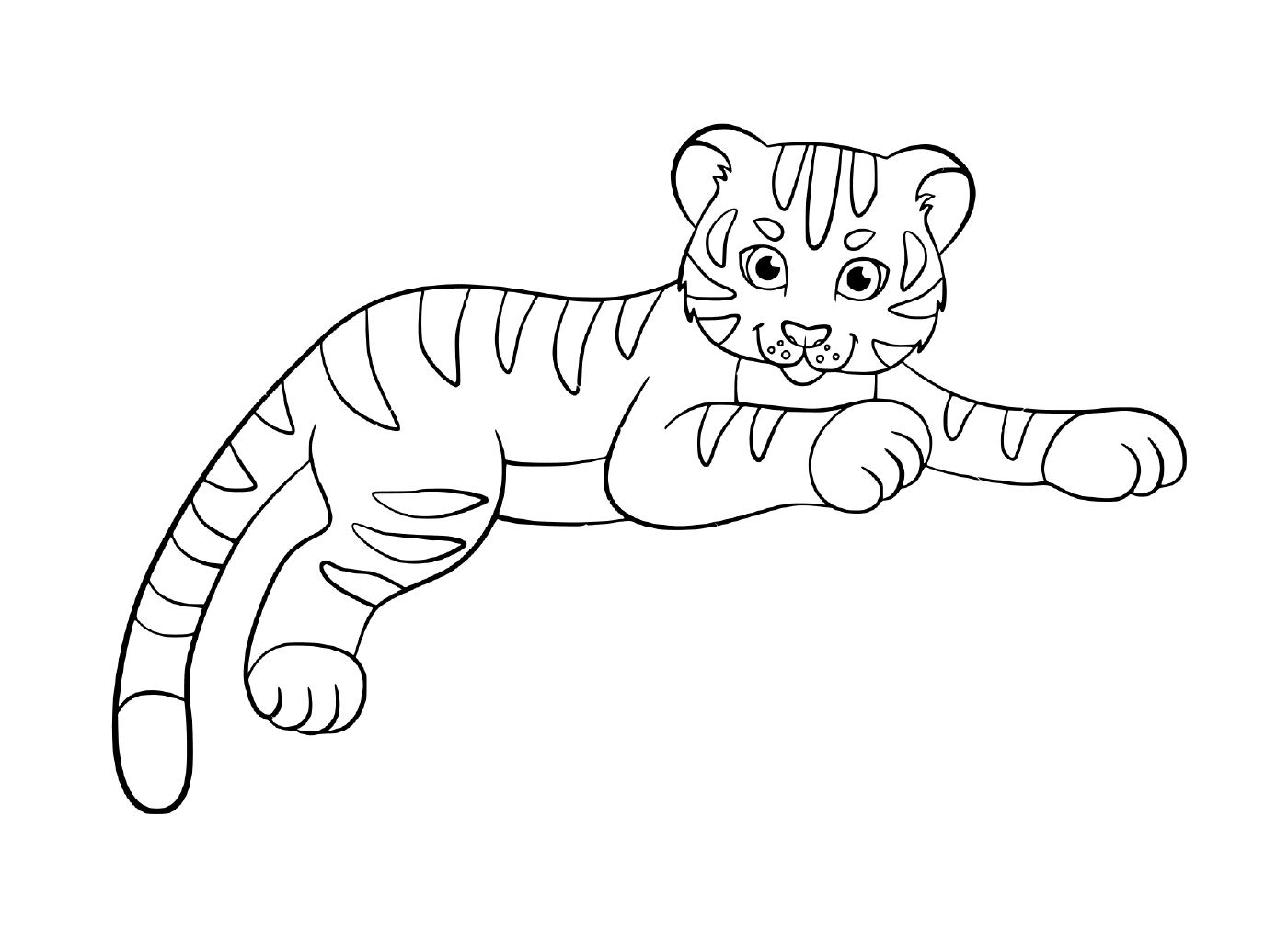 coloriage bebe tigre cute enfants
