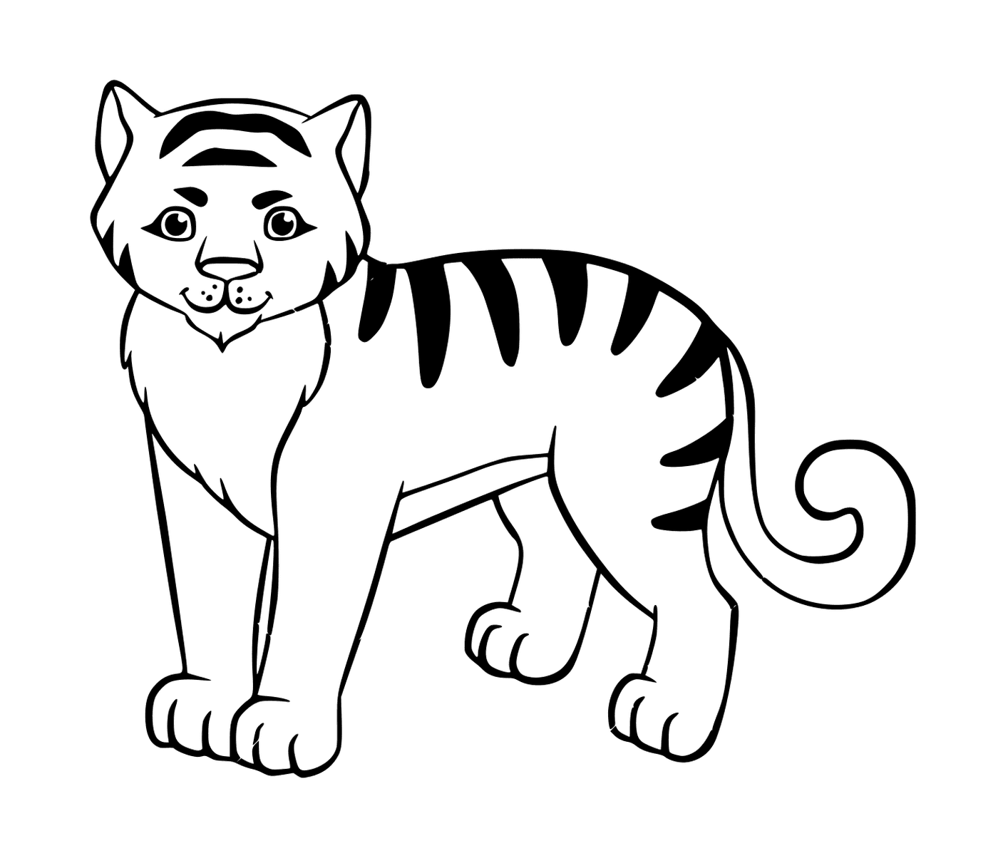 coloriage tigron avec rayure noire