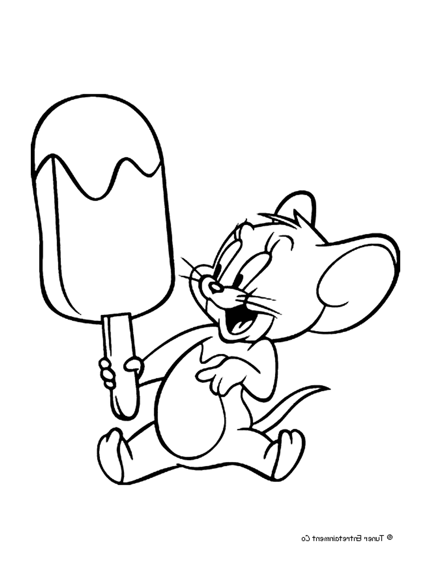 coloriage Jerry avec une glace