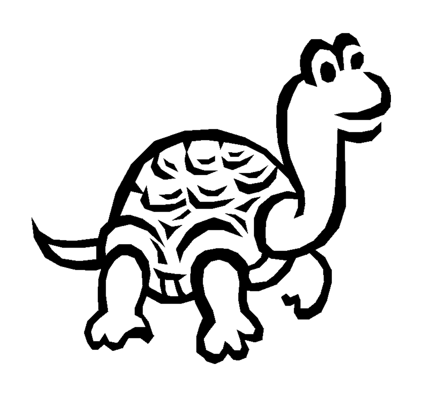 coloriage tortue avec un grans cou