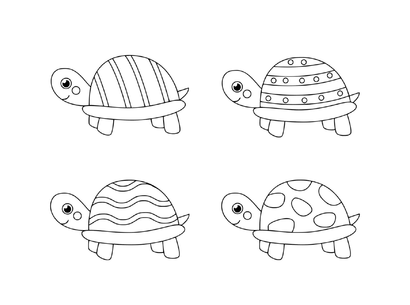 coloriage tortues noir et blanc pour enfants