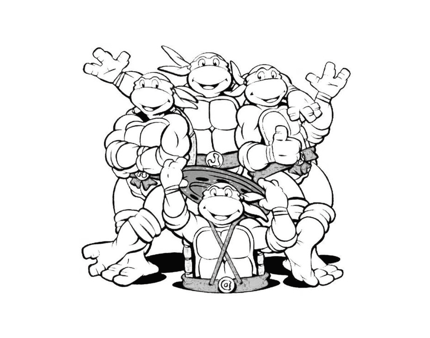 coloriage tortue ninja equipe fantastique