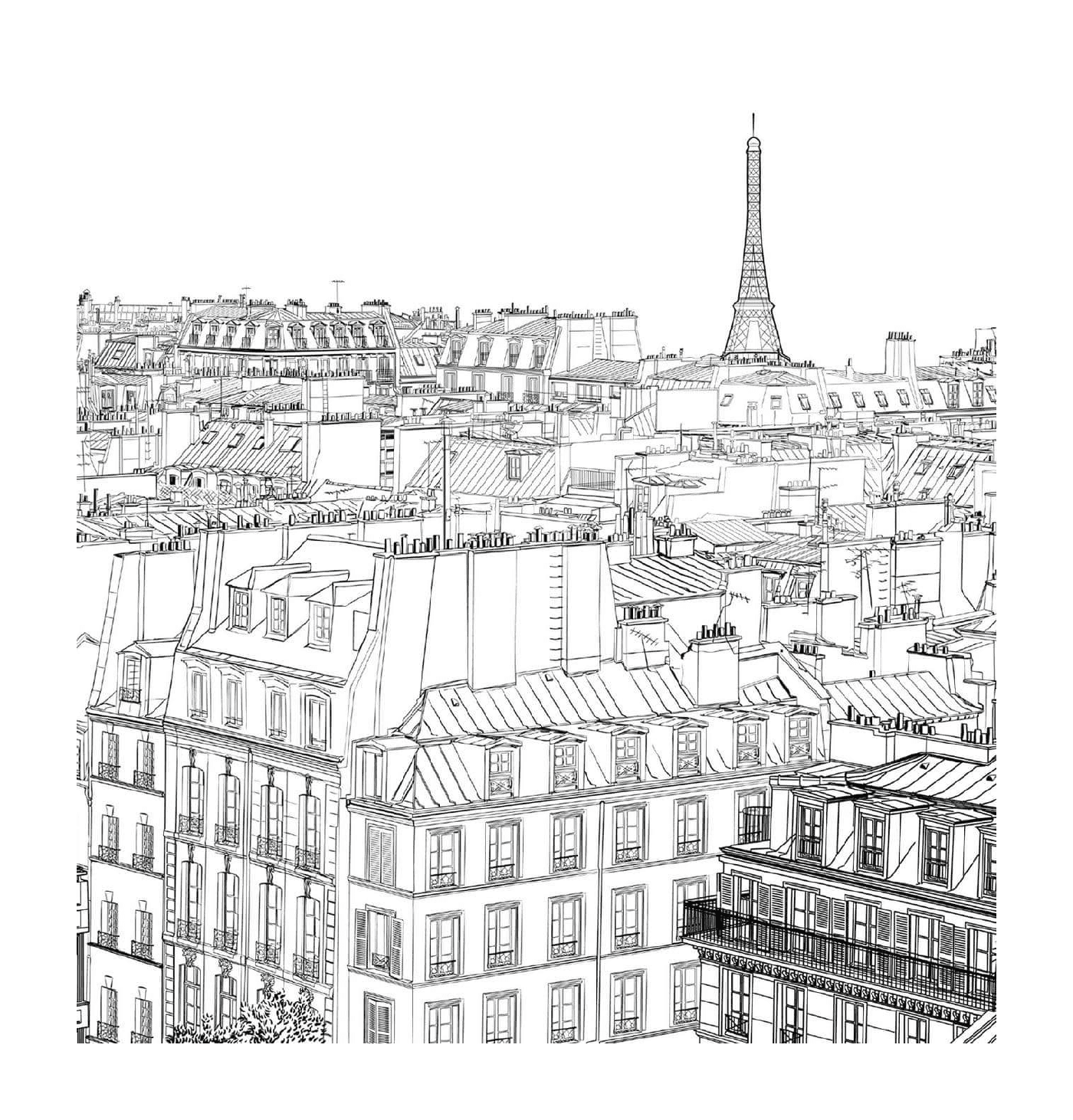paysage maisons ville de paris