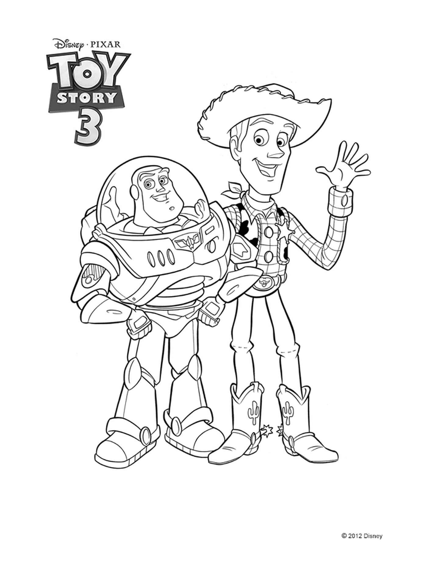 coloriage toy story 3 buzz woody