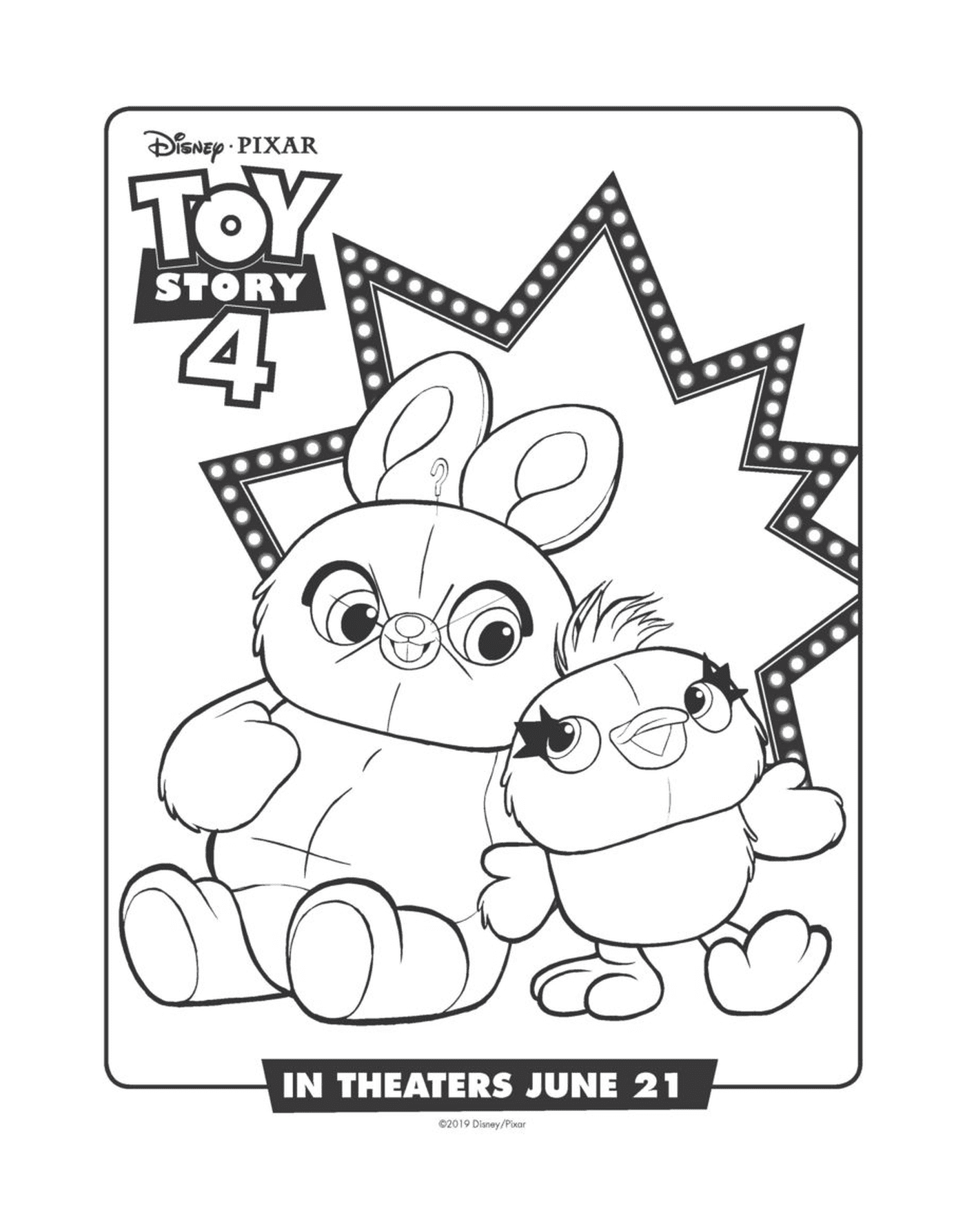 coloriage bunny and ducky toy story 4