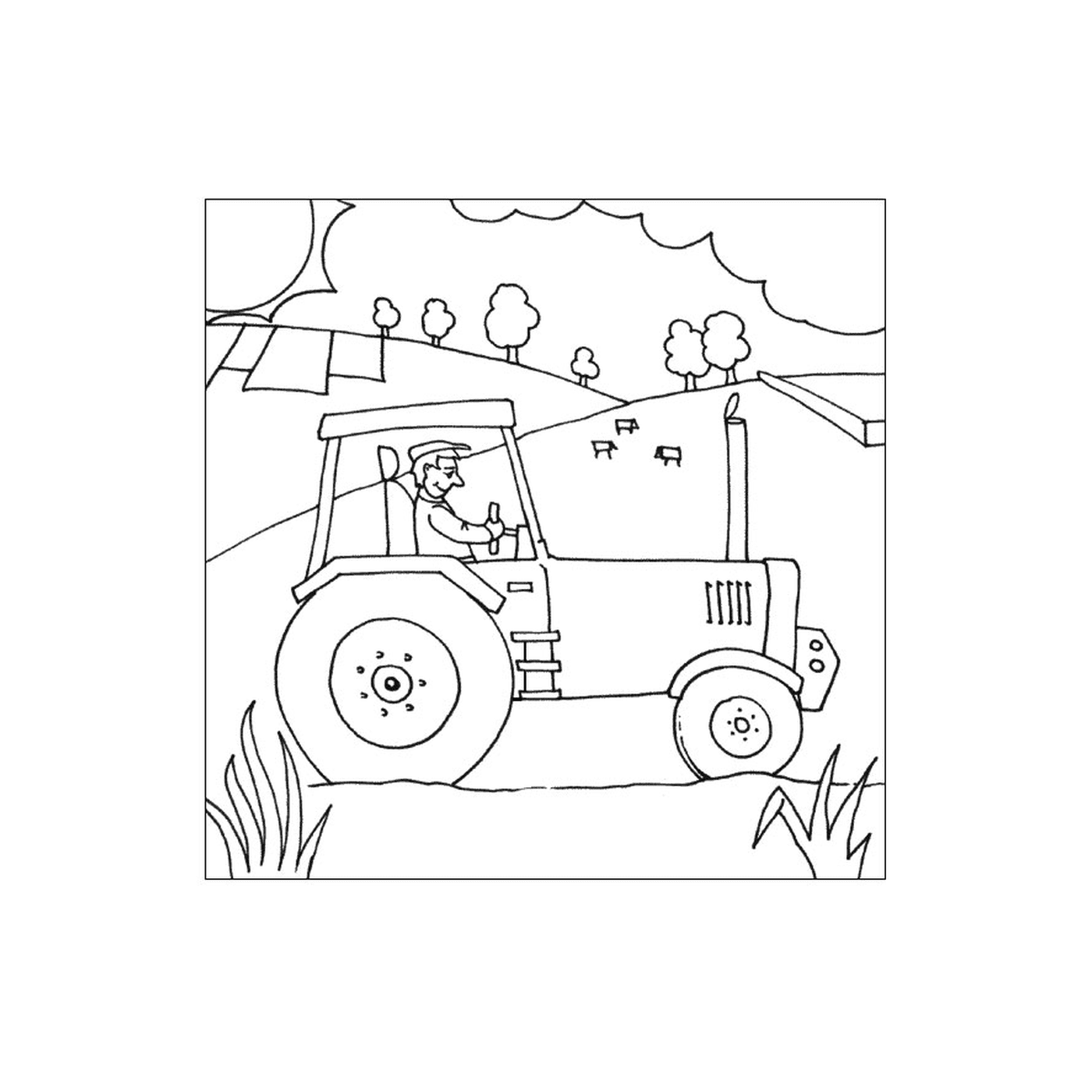 coloriage tracteur agricole