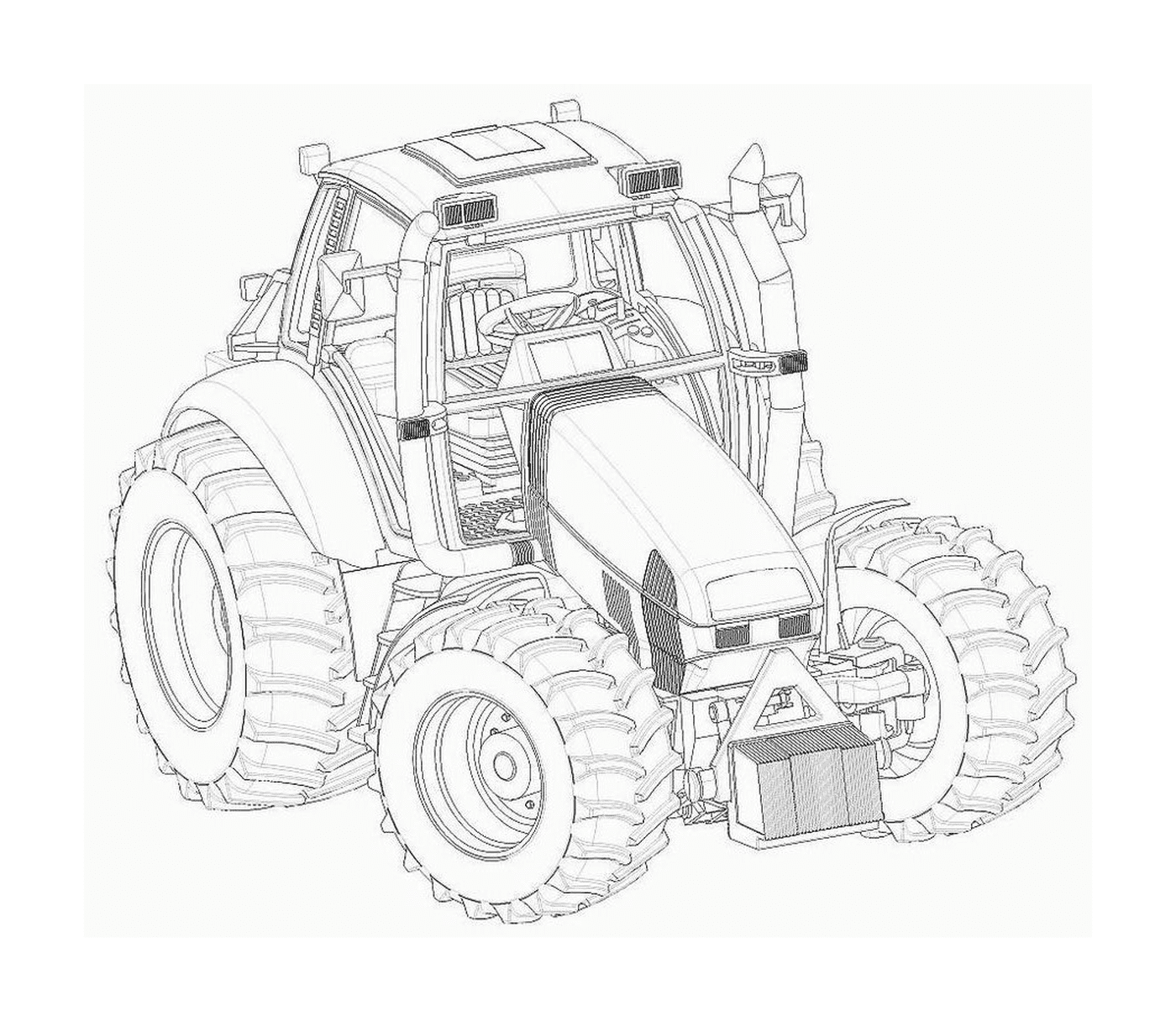 coloriage grand tracteur complexe adulte