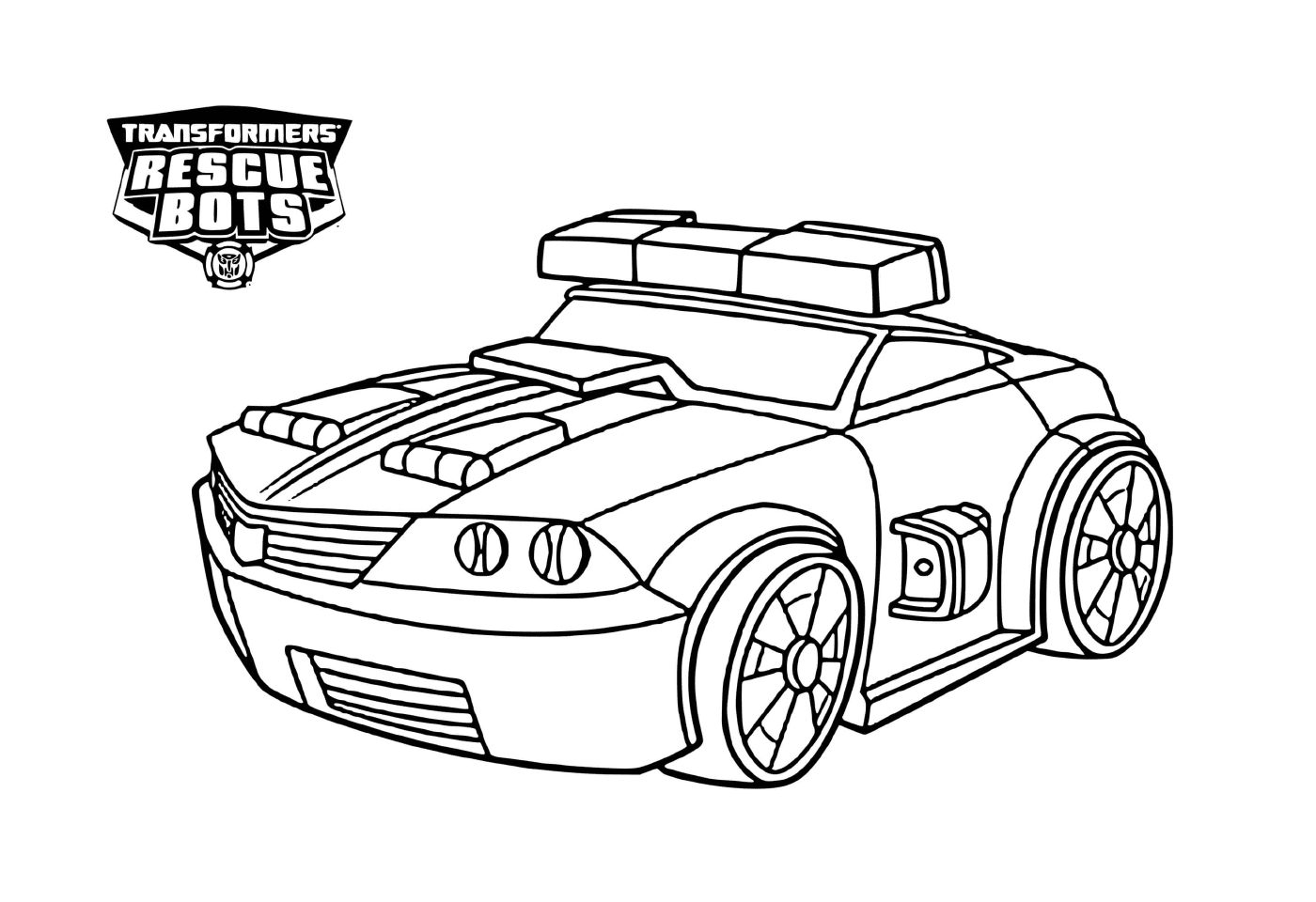 coloriage Transformers Rescue Bots The Police Bot Chase