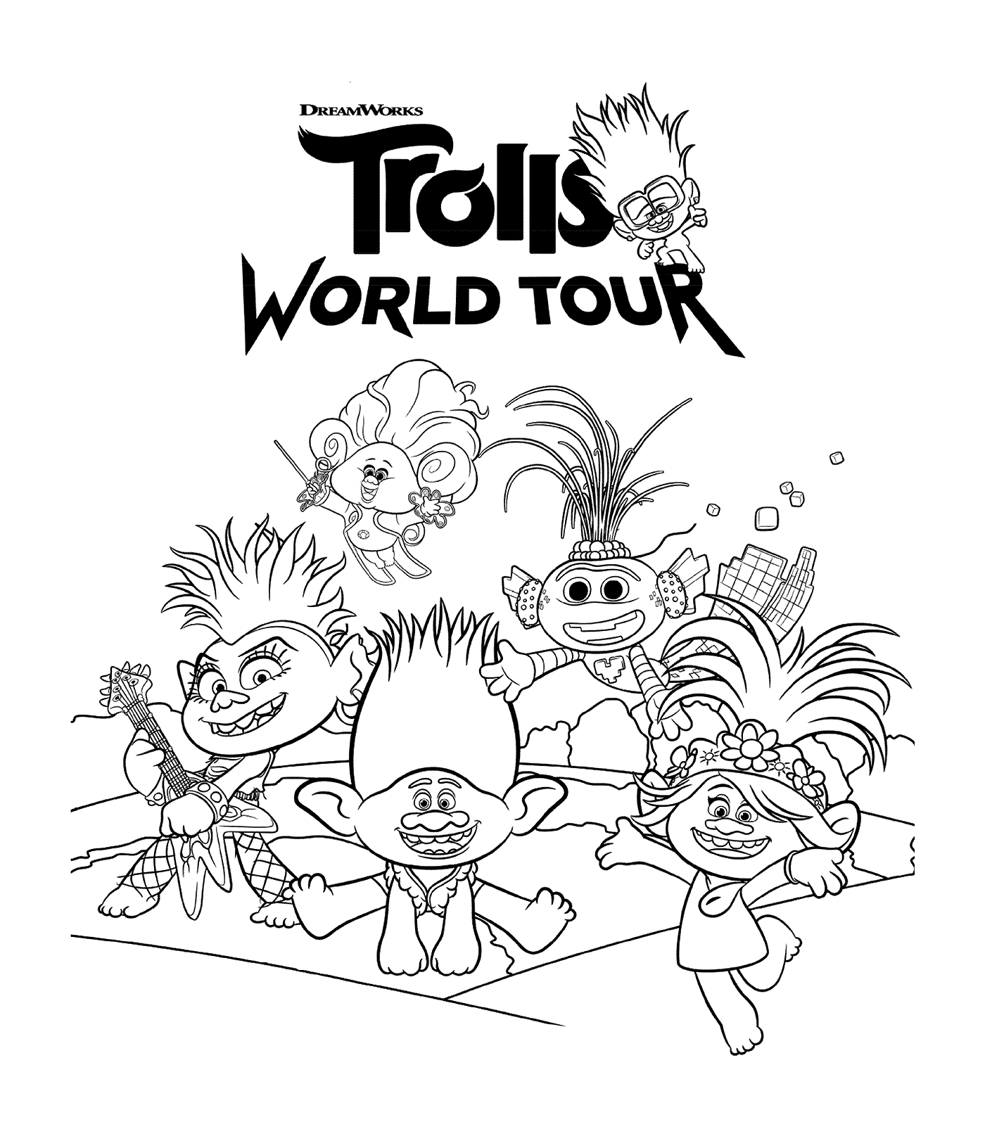 coloriage DreamWorks Trolls 2 World Tour 