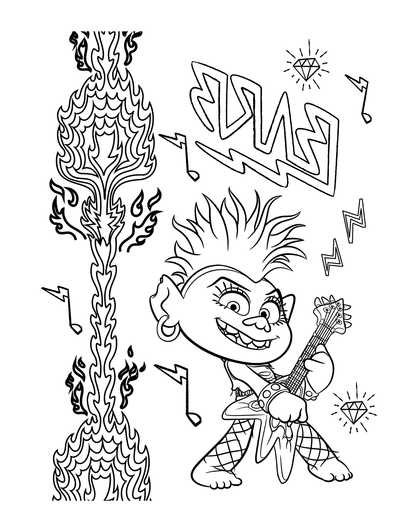 coloriage Queen Barb Trolls 2 World Tour
