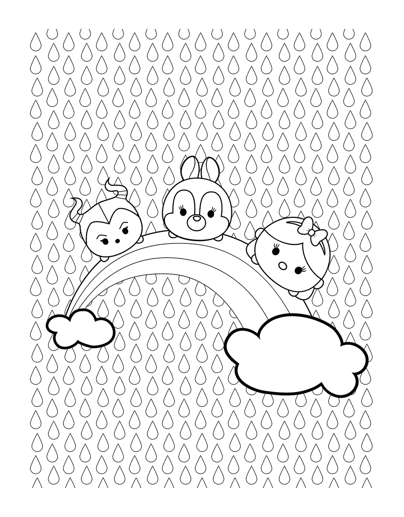 Tsum Tsum Full Page Coloring