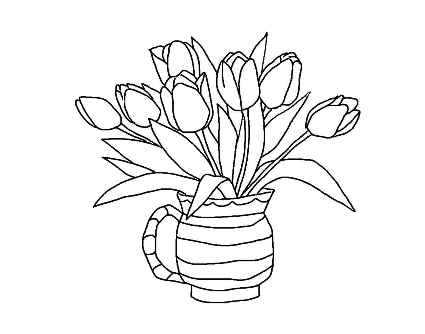 coloriage tulipes plantes herbacees