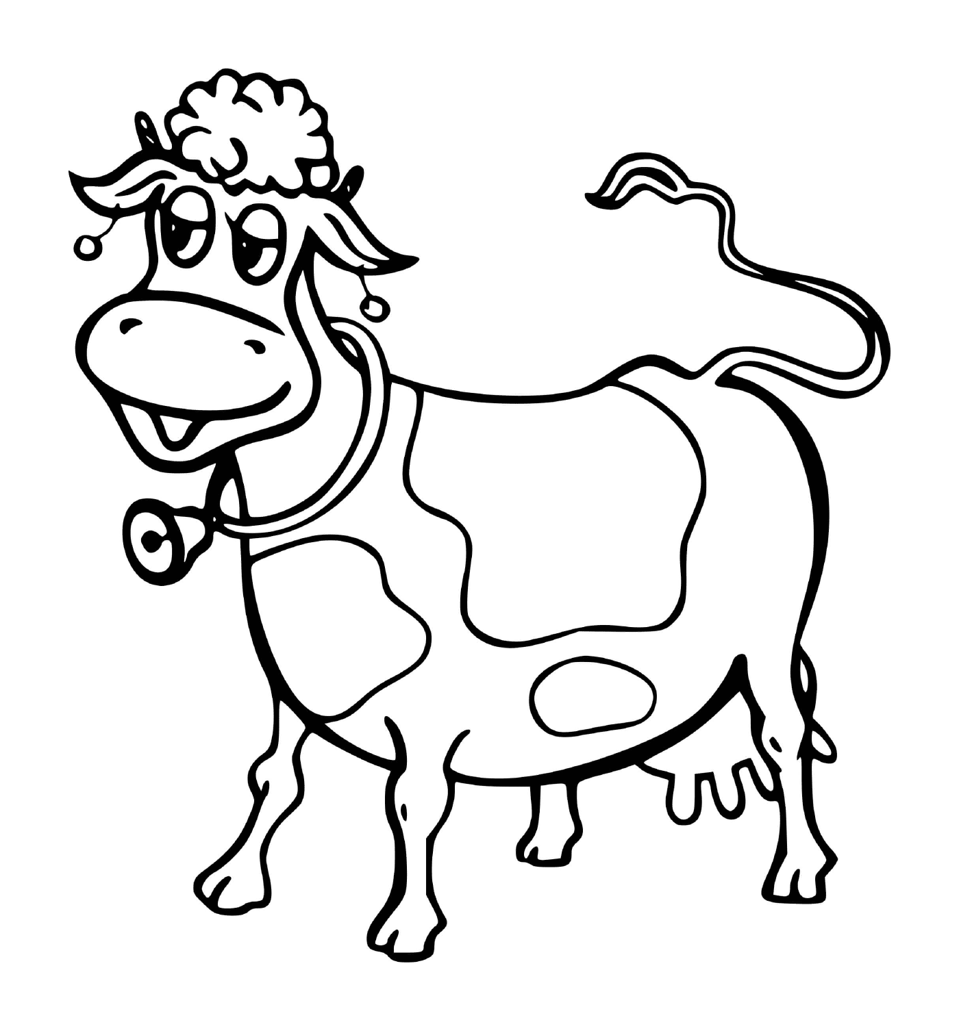 coloriage vache avec une cloche