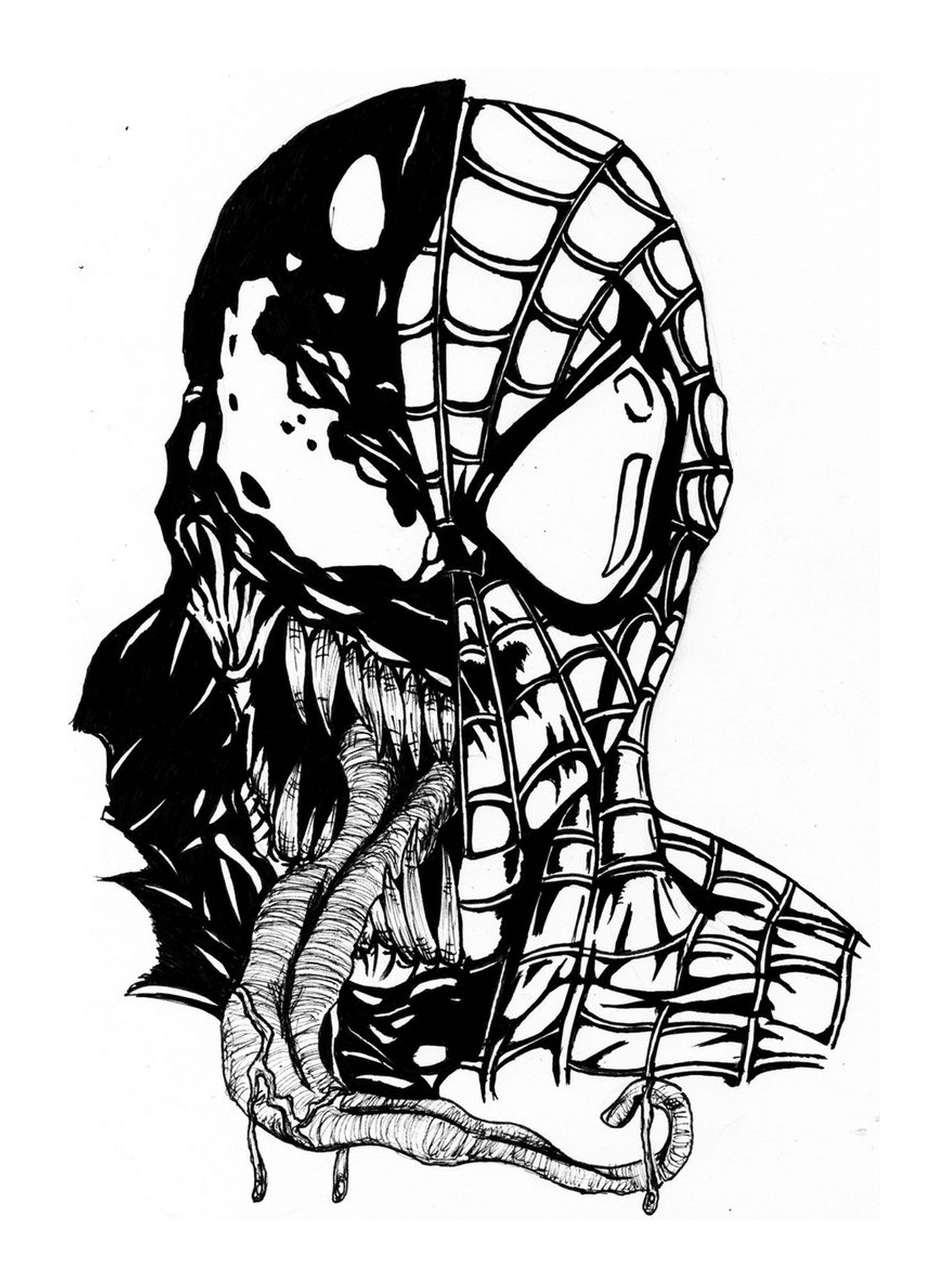 coloriage spiderman venom mask