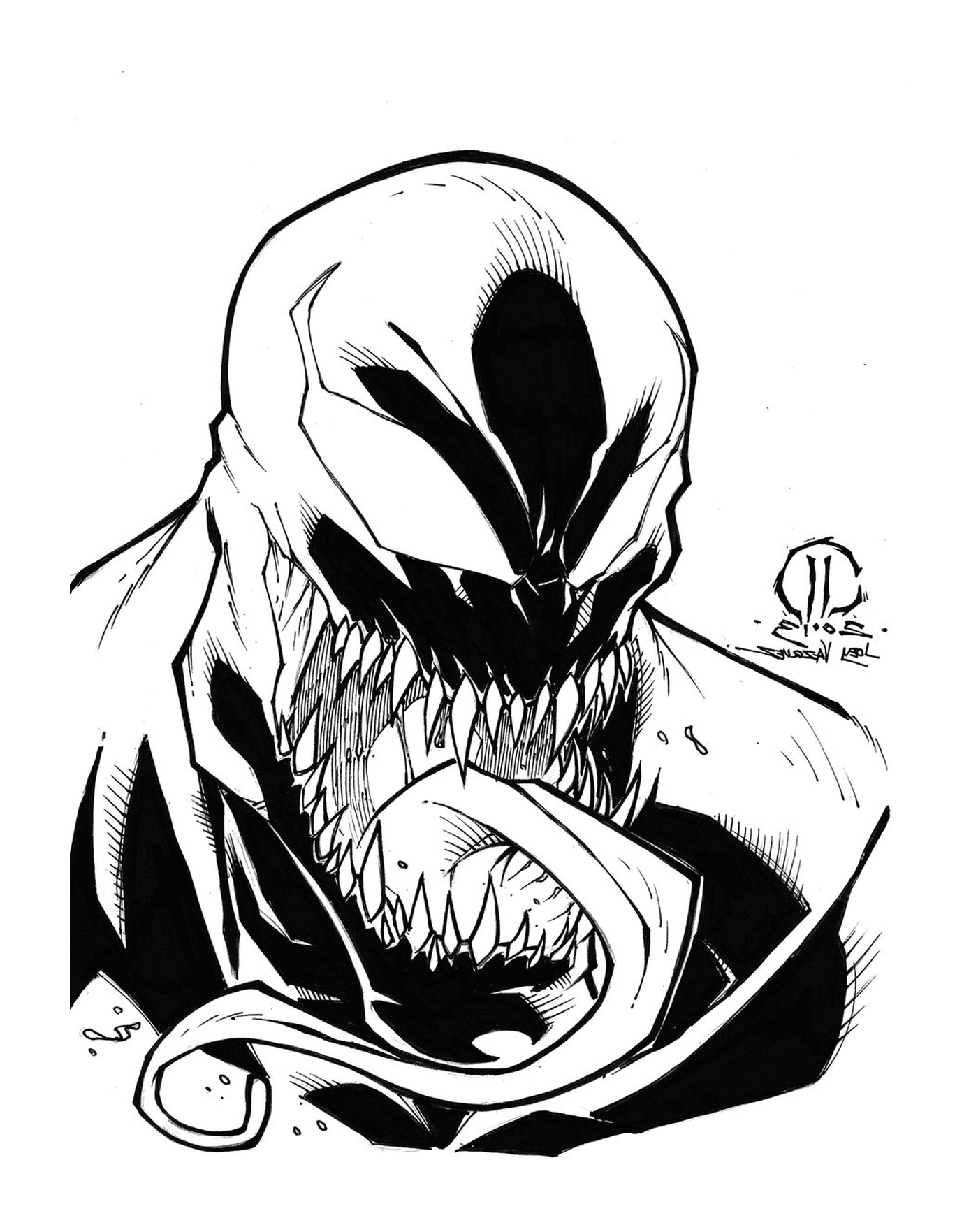 coloriage venom marvel sketch by joeyvazquez