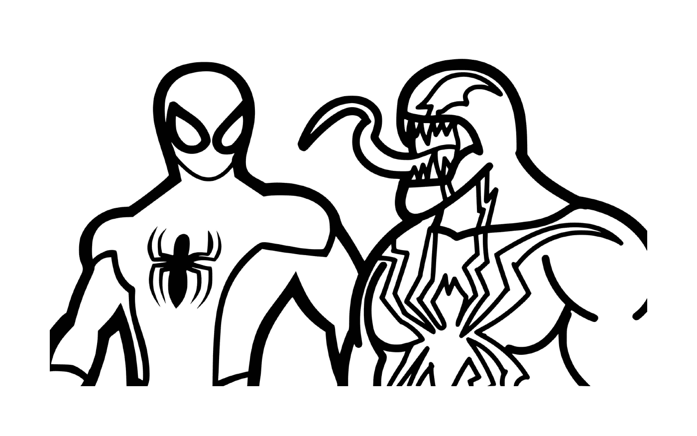 coloriage venom contre spiderman