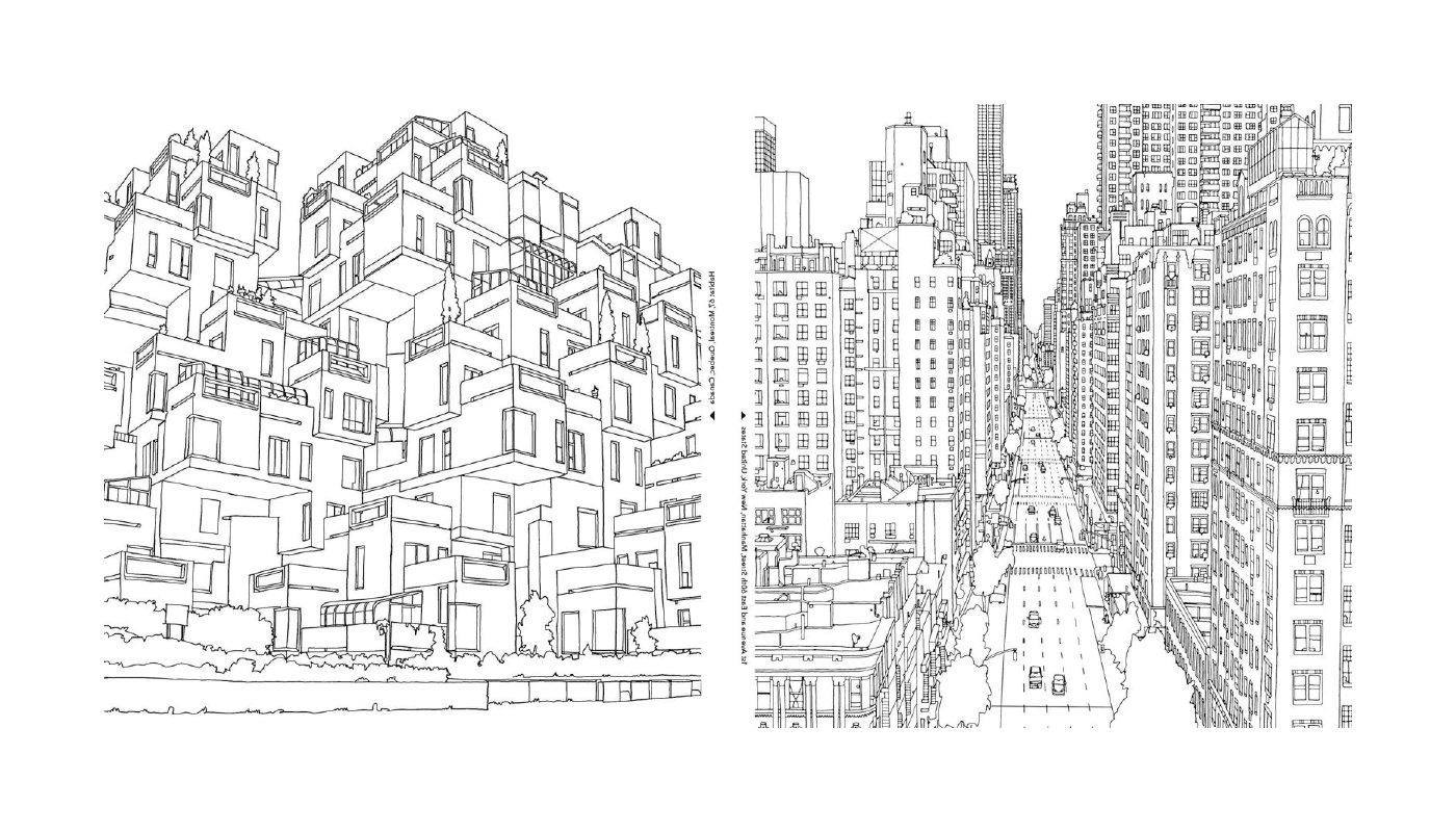 coloriage deux villes complexes et differentes