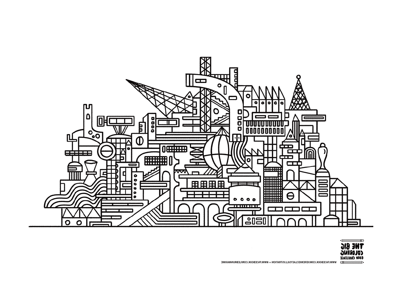 coloriage ville moderne twisted city
