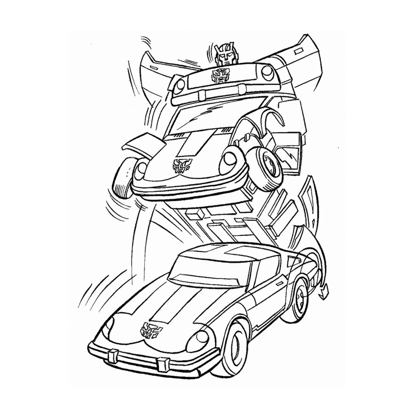 coloriage transformers voiture
