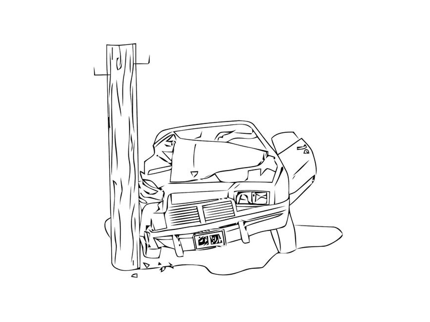 dessin voiture en panne