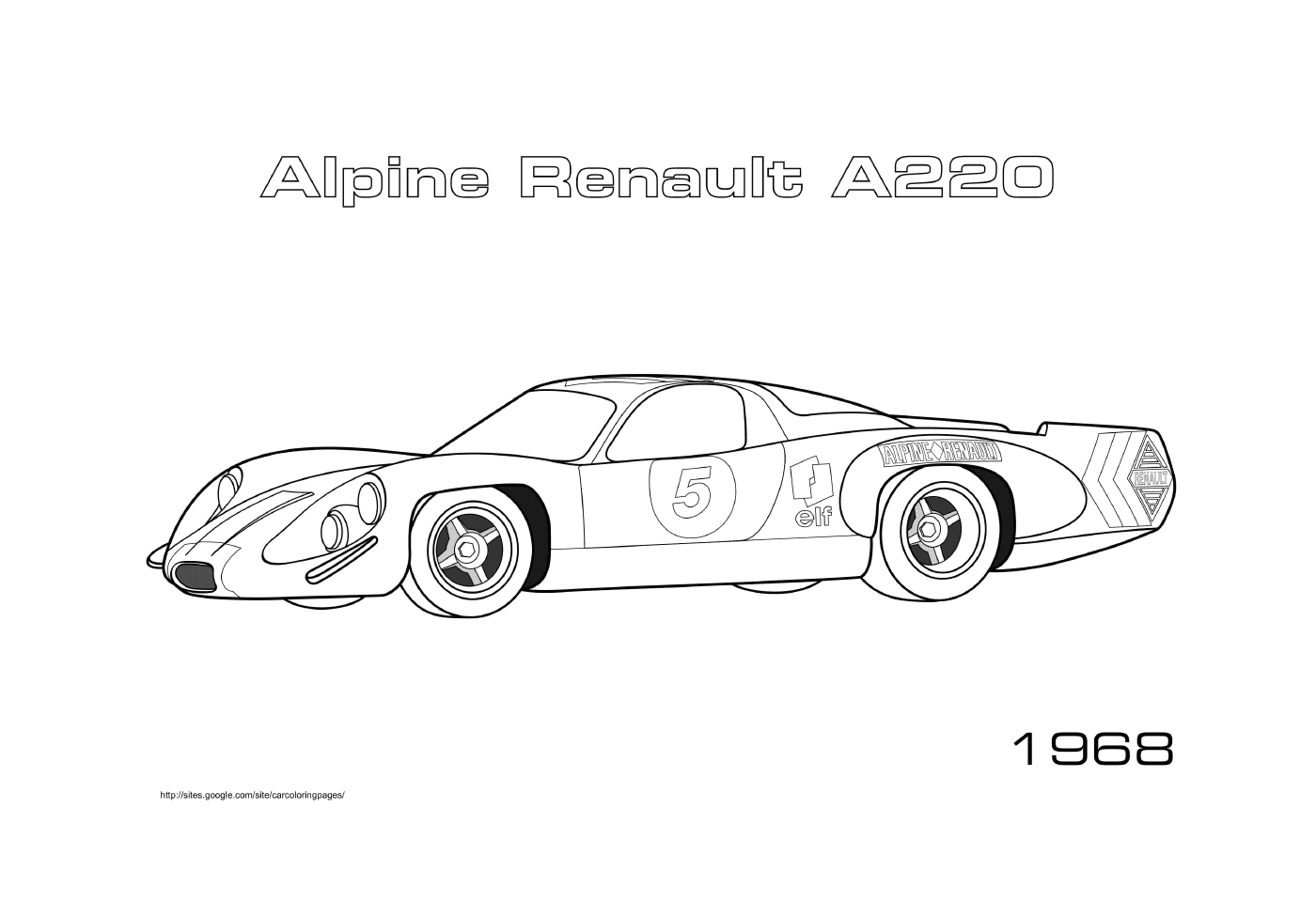 coloriage Alpine Renault A220 1968