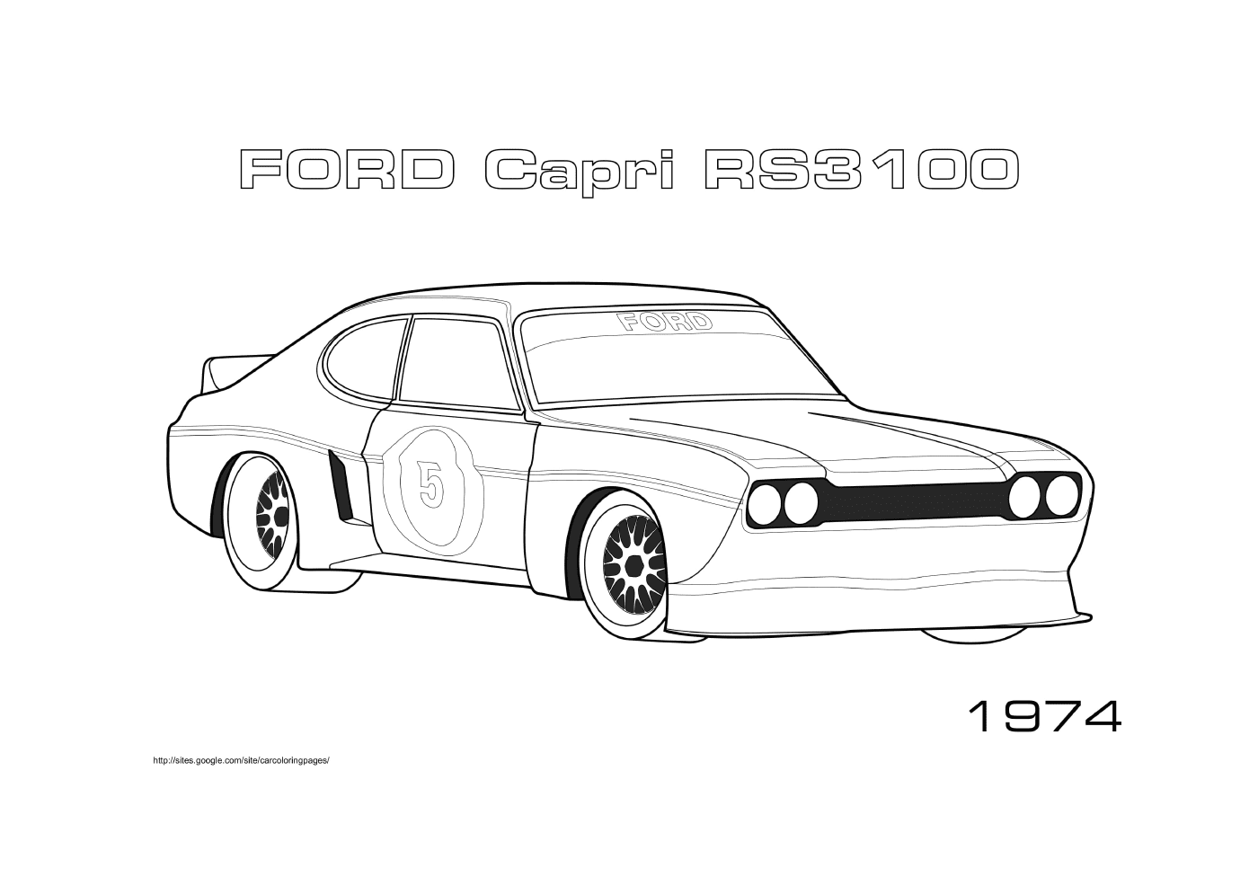 coloriage Ford Capri Rs3100 1974