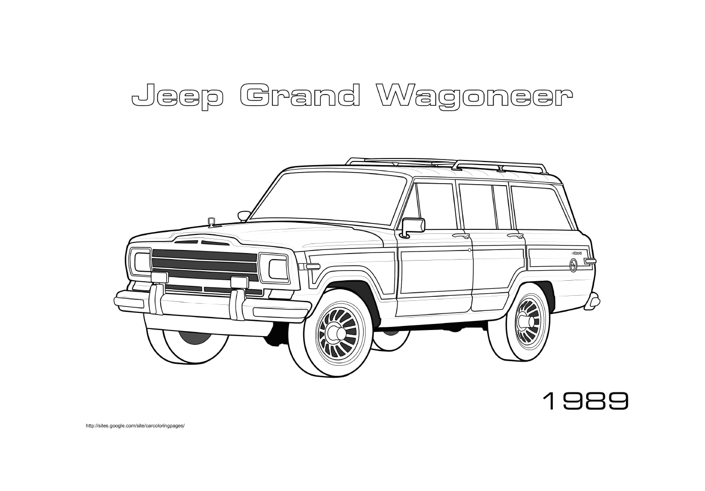 coloriage Jeep Grand Wagoneer 1989