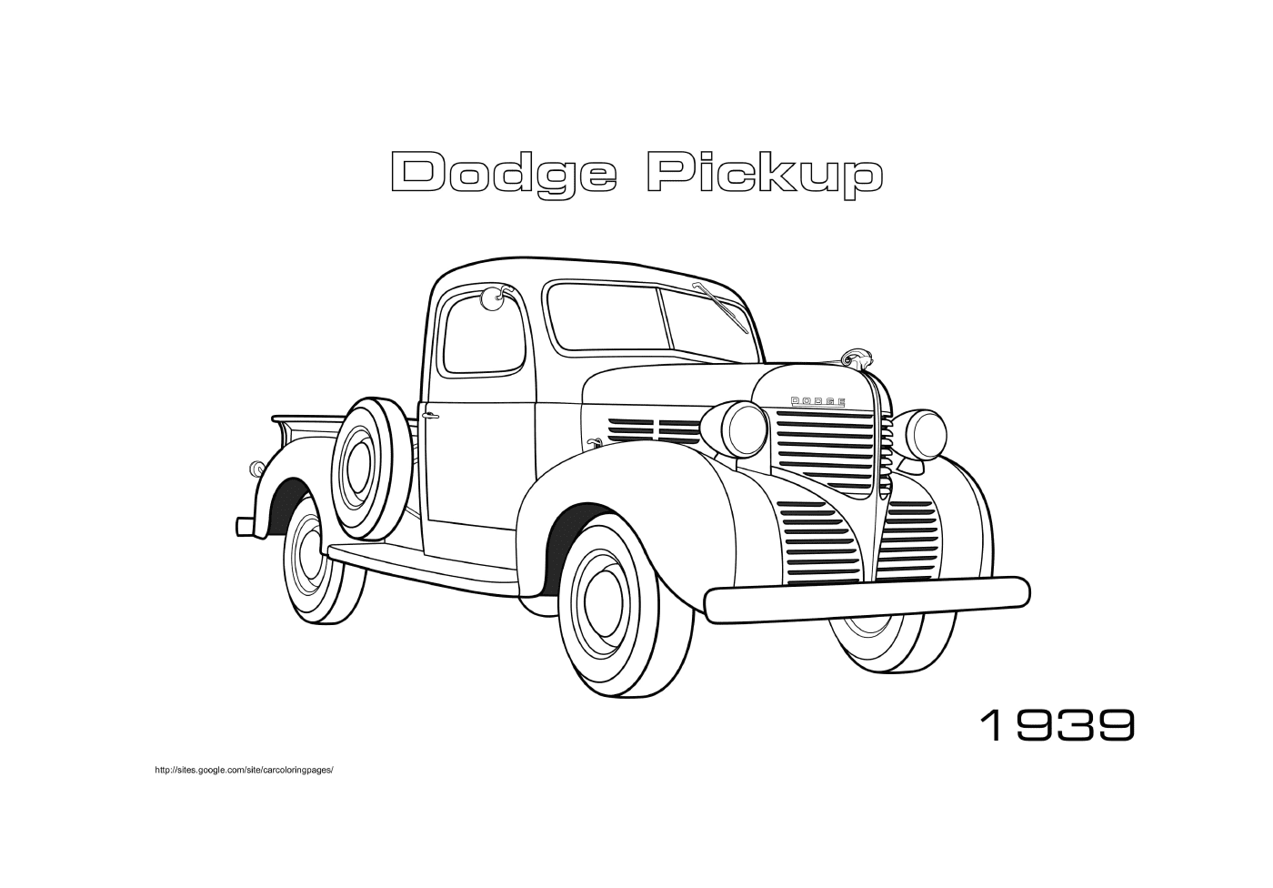 coloriage Old Car Dodge Pickup 1939